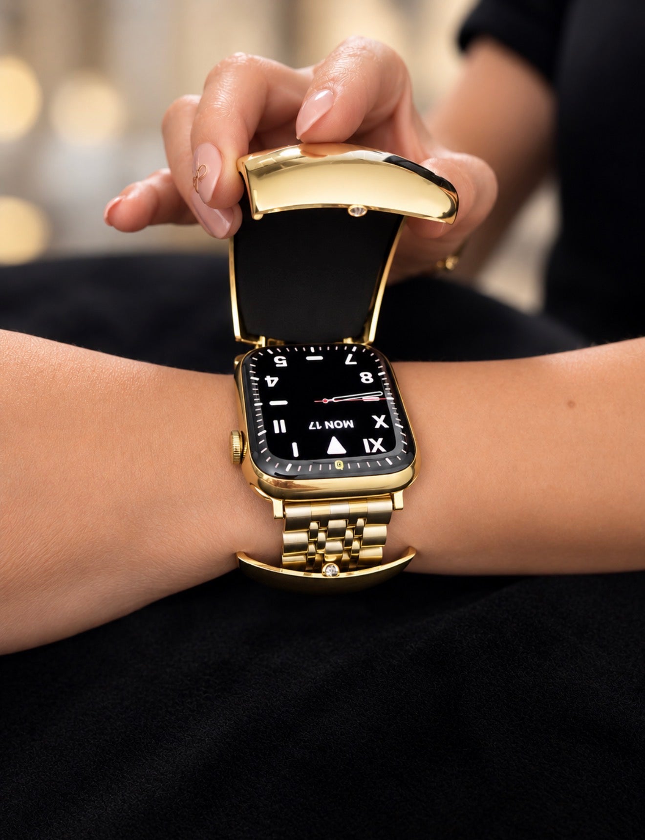 Wide Tapered Bangle Bracelet (S/M) - Cover Smartwatch Hide Smartwatch